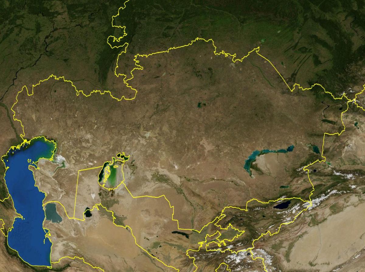 地图，哈萨克斯坦的地形