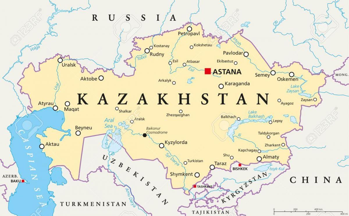 地图，哈萨克斯坦阿斯塔纳