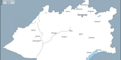 地图，哈萨克斯坦卡拉干达州