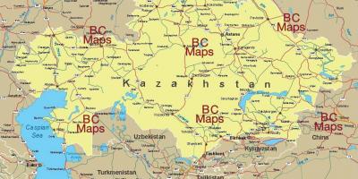 哈萨克斯坦城市的地图