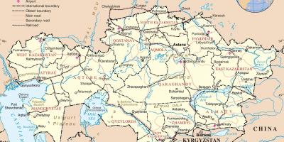 地图，哈萨克斯坦政治