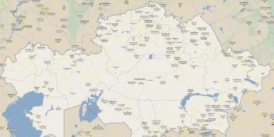 地图，哈萨克斯坦的道路