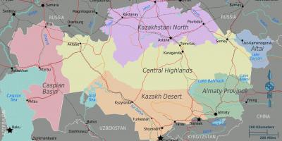 地图，哈萨克斯坦地区